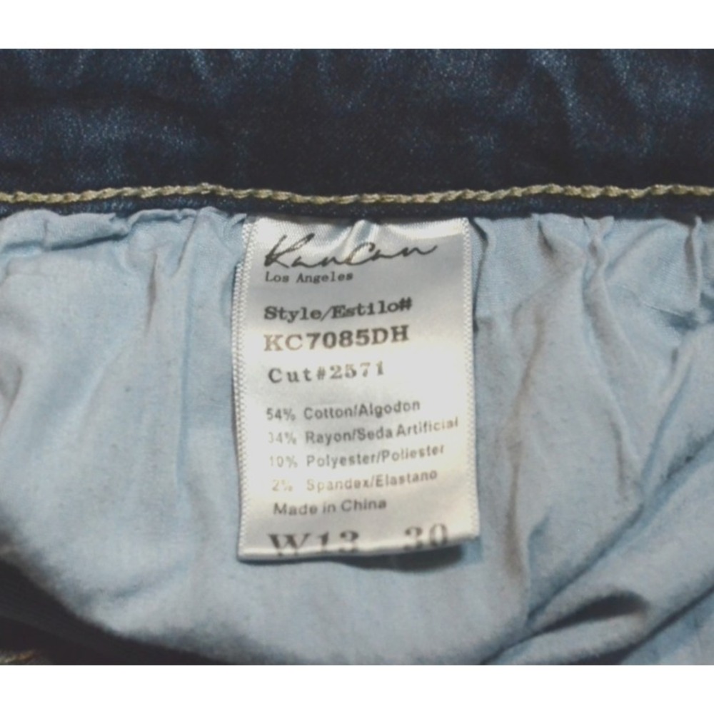 Kancan Jeans Size W13/30 (Juniors Size 13/30 Inseam) Tapered Legs Whiskers - Picture 4 of 4